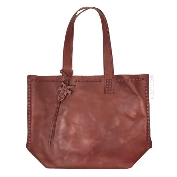 Frye Carson Stud Leather Oversized Tote Bag - Picture 3 of 10